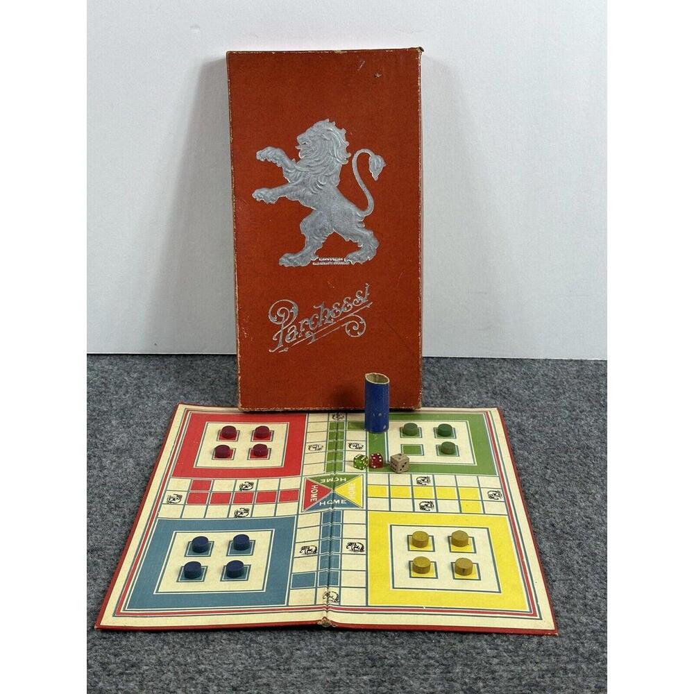 Vintage Original Parcheesi Board Game British Manufactured Game Pieces